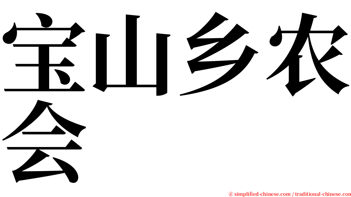 宝山乡农会 serif font