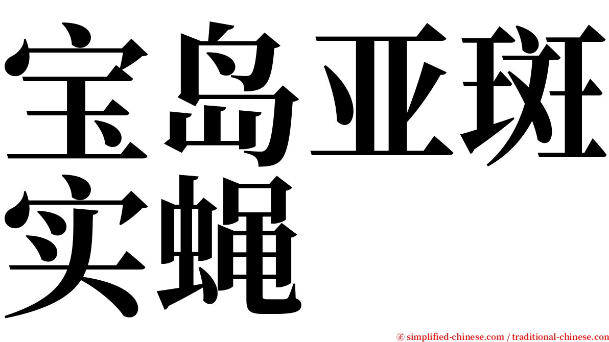 宝岛亚斑实蝇 serif font