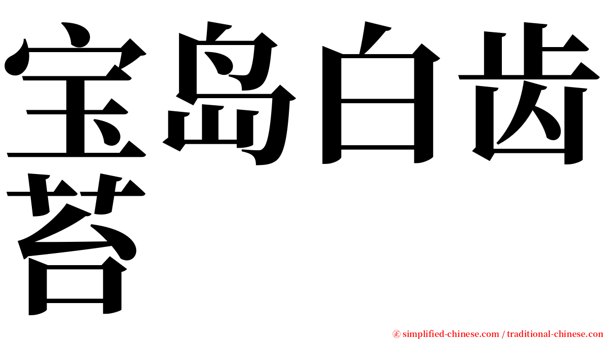 宝岛白齿苔 serif font