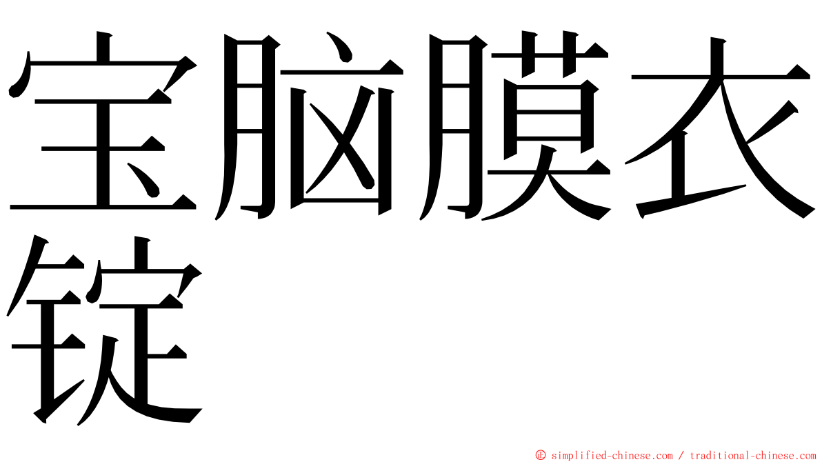 宝脑膜衣锭 ming font