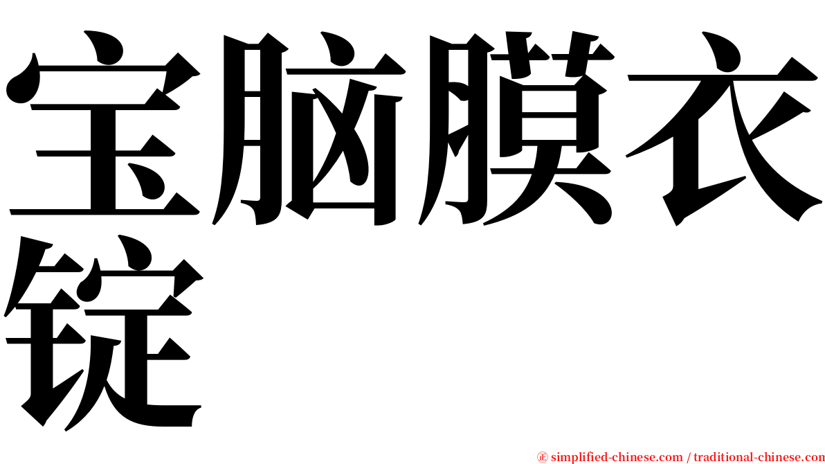 宝脑膜衣锭 serif font