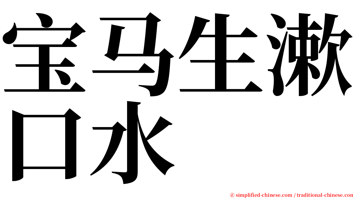 宝马生漱口水 serif font