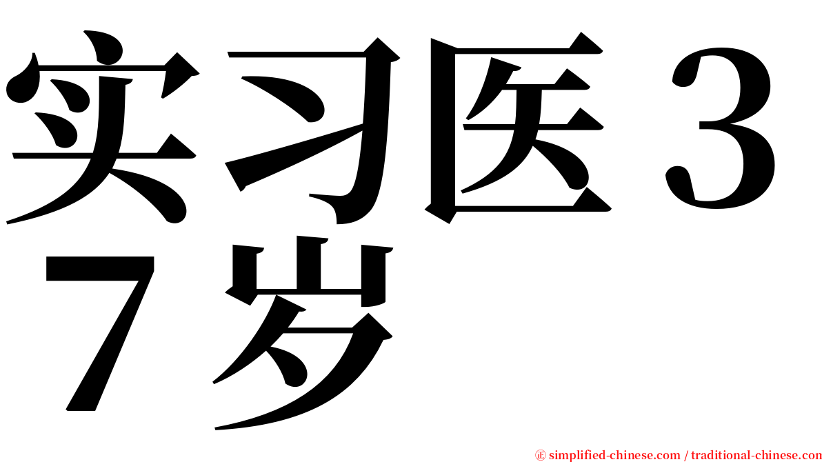 实习医３７岁 serif font