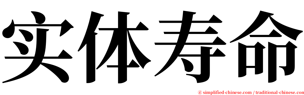 实体寿命 serif font