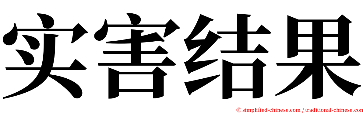 实害结果 serif font