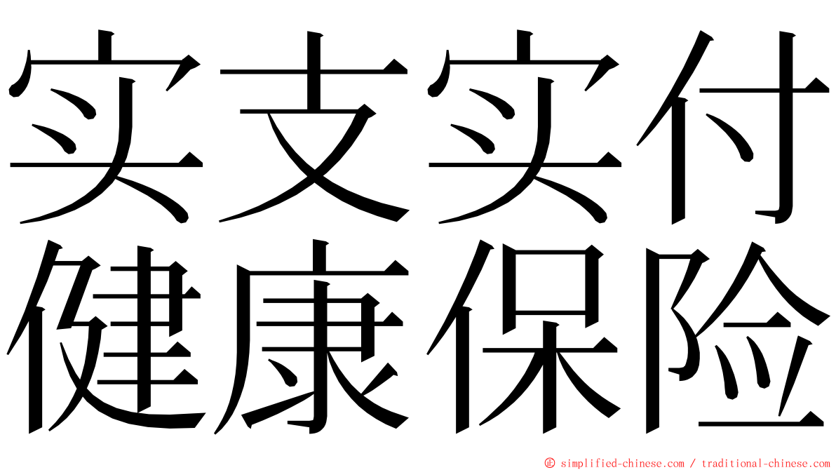 实支实付健康保险 ming font