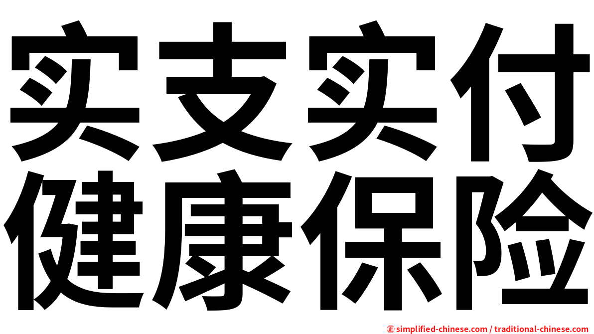 实支实付健康保险
