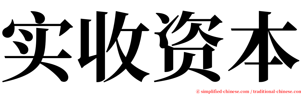实收资本 serif font