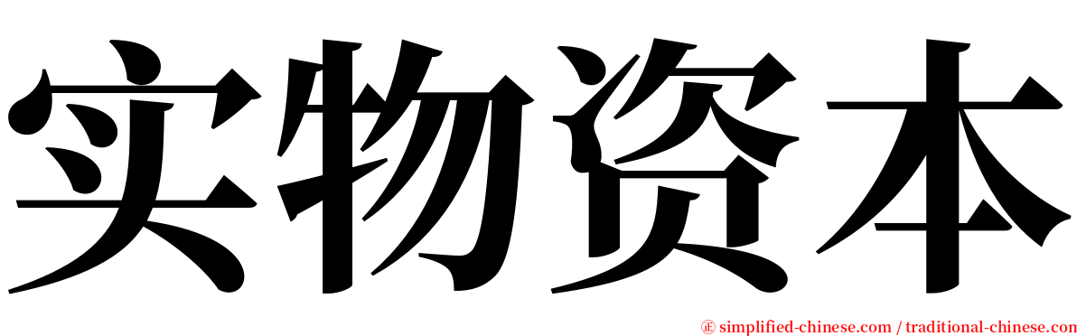 实物资本 serif font