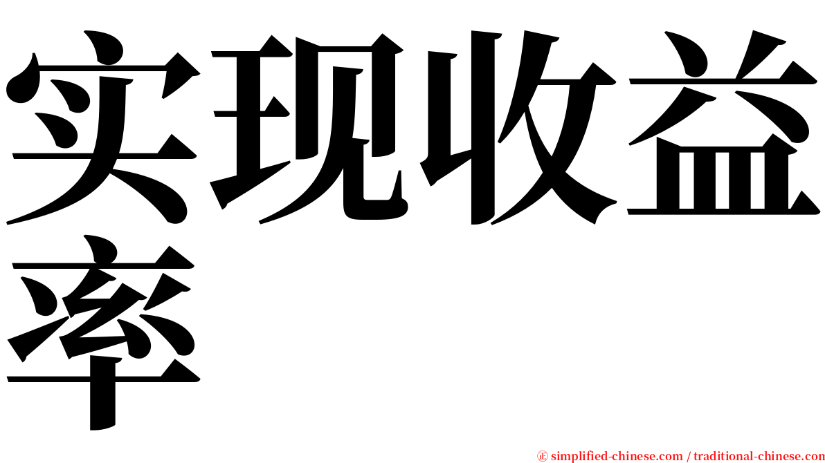 实现收益率 serif font