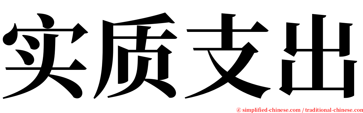 实质支出 serif font