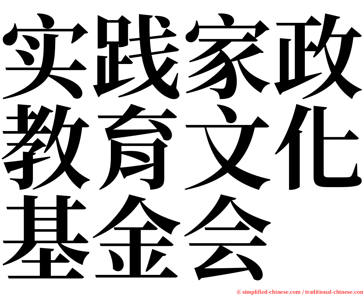 实践家政教育文化基金会 serif font