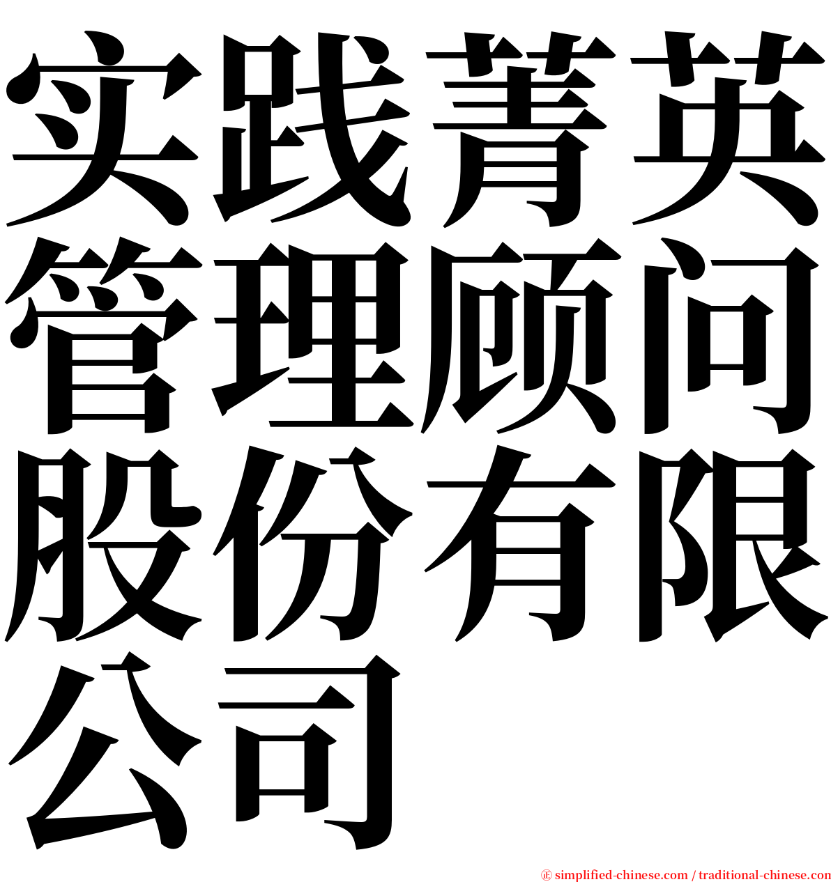 实践菁英管理顾问股份有限公司 serif font