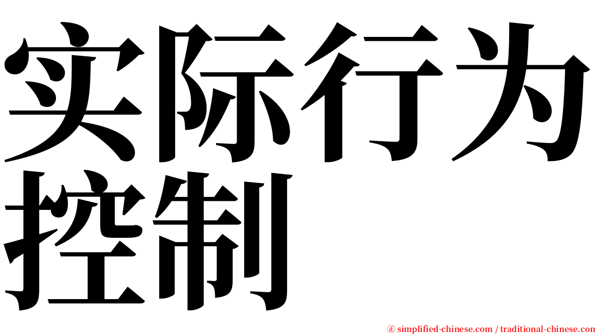 实际行为控制 serif font