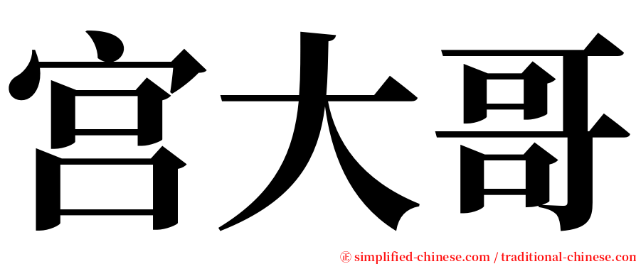 宫大哥 serif font