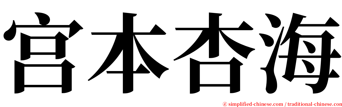 宫本杏海 serif font