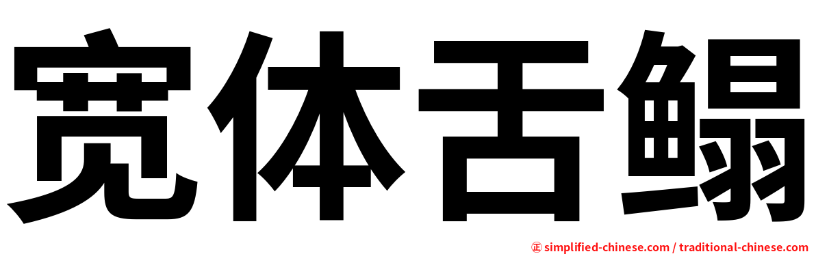 宽体舌鳎
