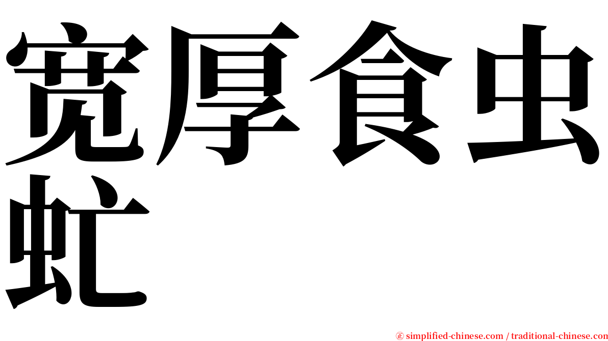 宽厚食虫虻 serif font