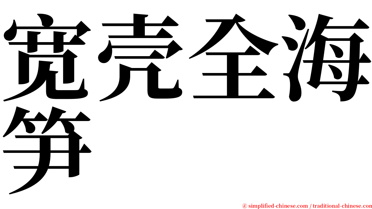 宽壳全海笋 serif font