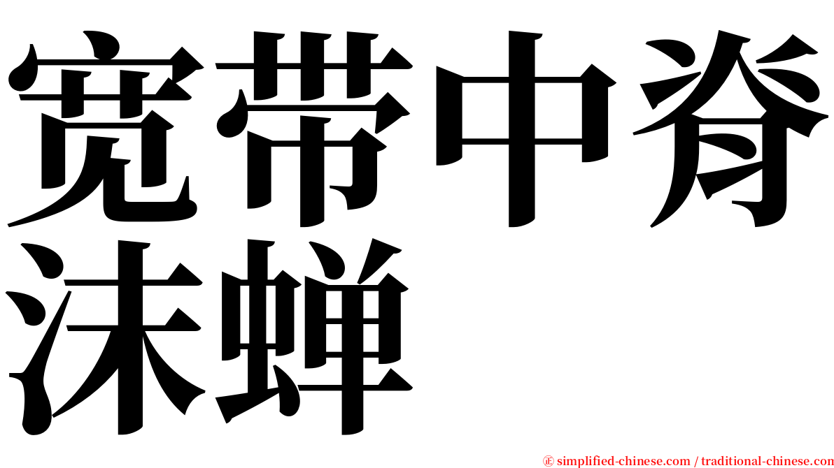 宽带中脊沫蝉 serif font