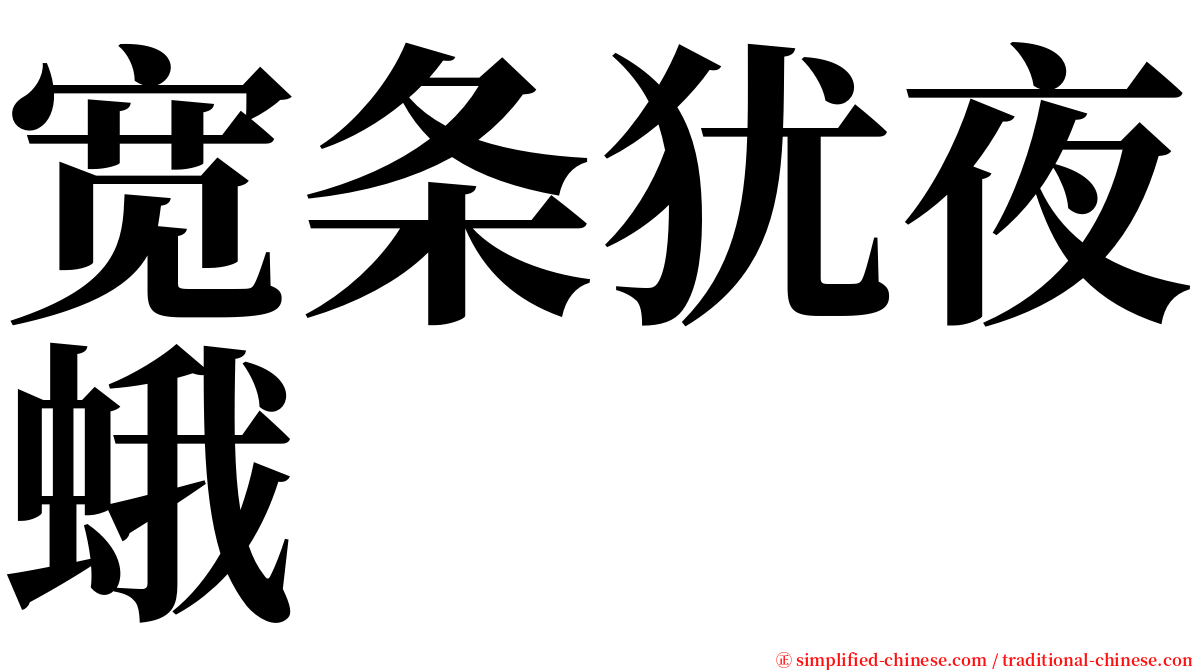 宽条犹夜蛾 serif font