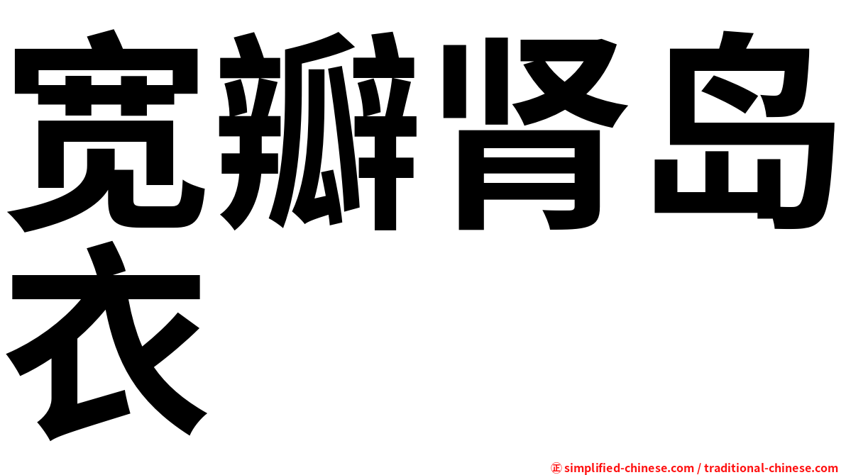 宽瓣肾岛衣