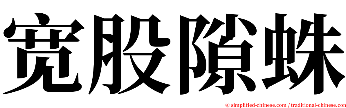 宽股隙蛛 serif font