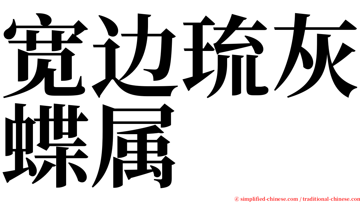 宽边琉灰蝶属 serif font