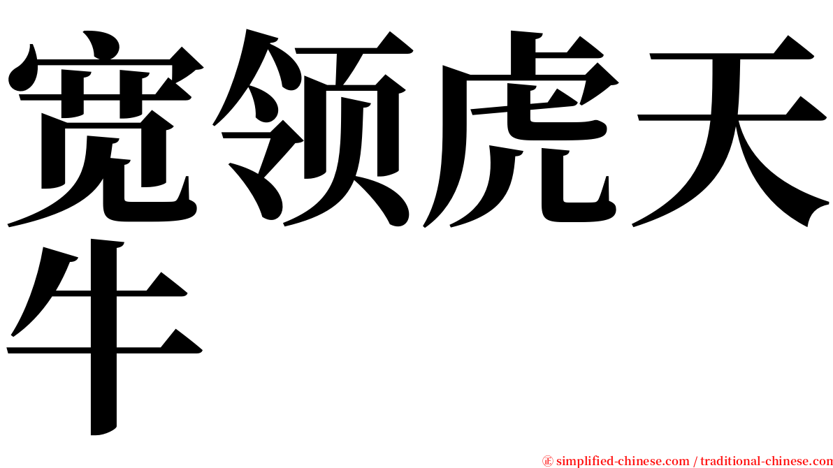 宽领虎天牛 serif font