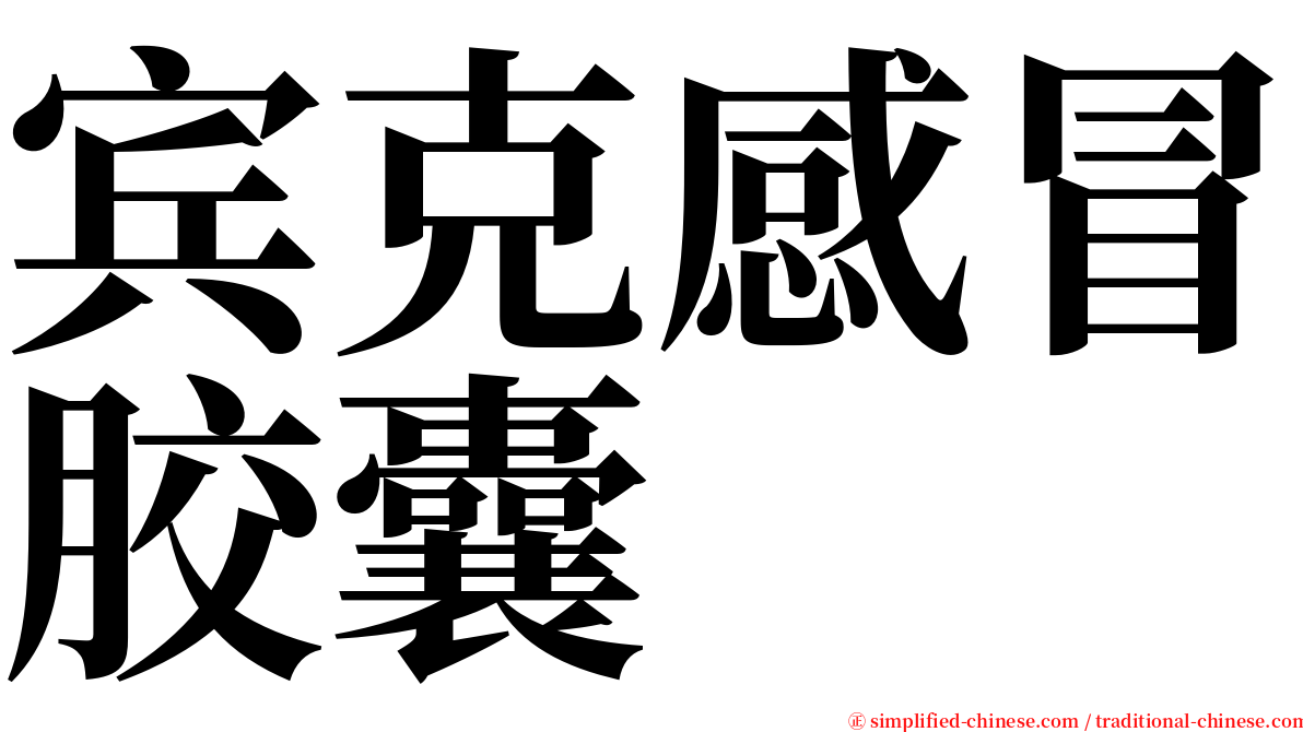 宾克感冒胶囊 serif font