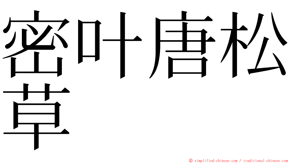 密叶唐松草 ming font