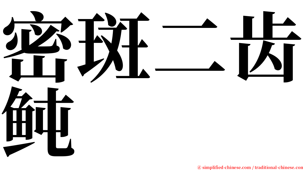 密斑二齿鲀 serif font