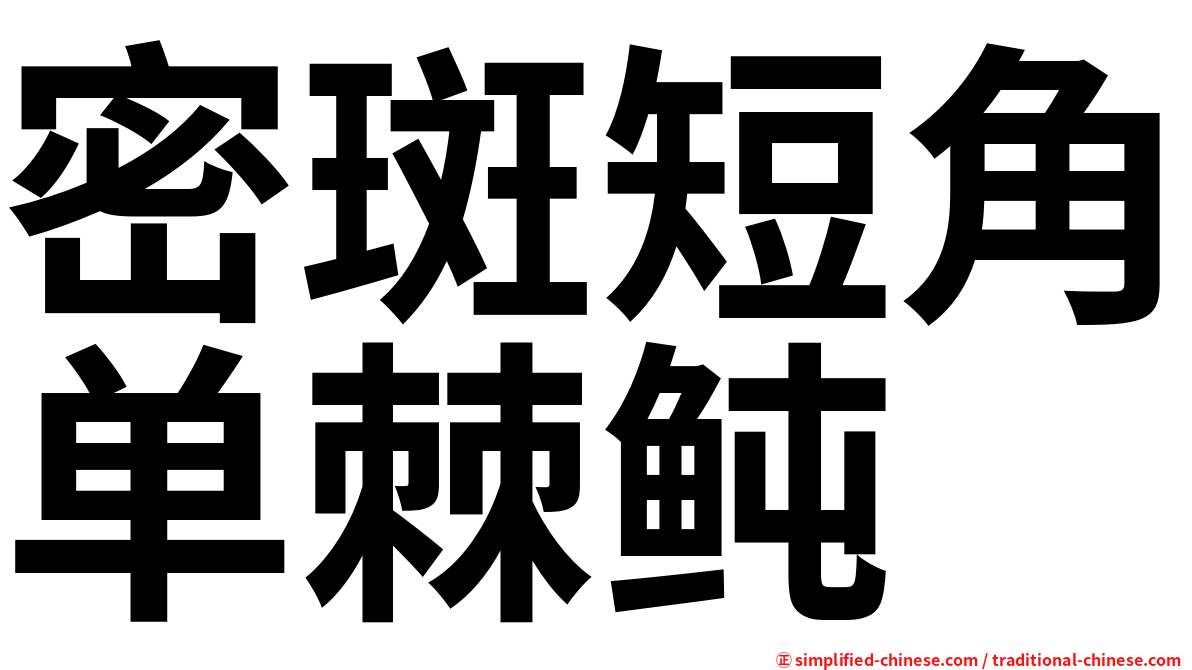 密斑短角单棘鲀