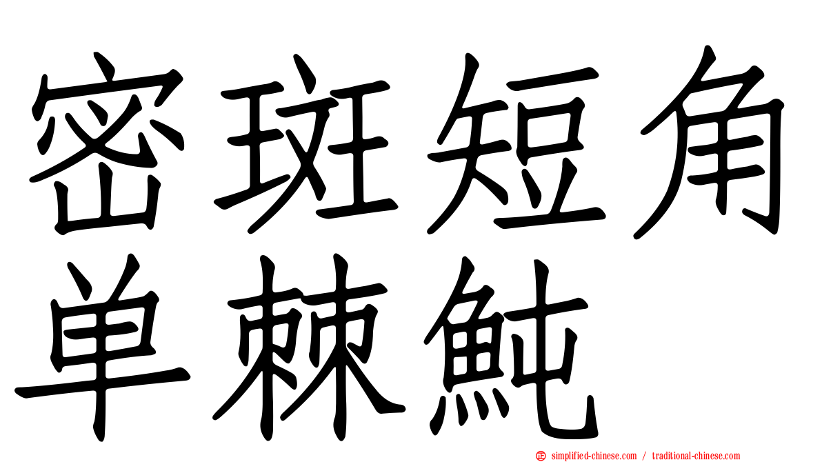 密斑短角单棘鲀