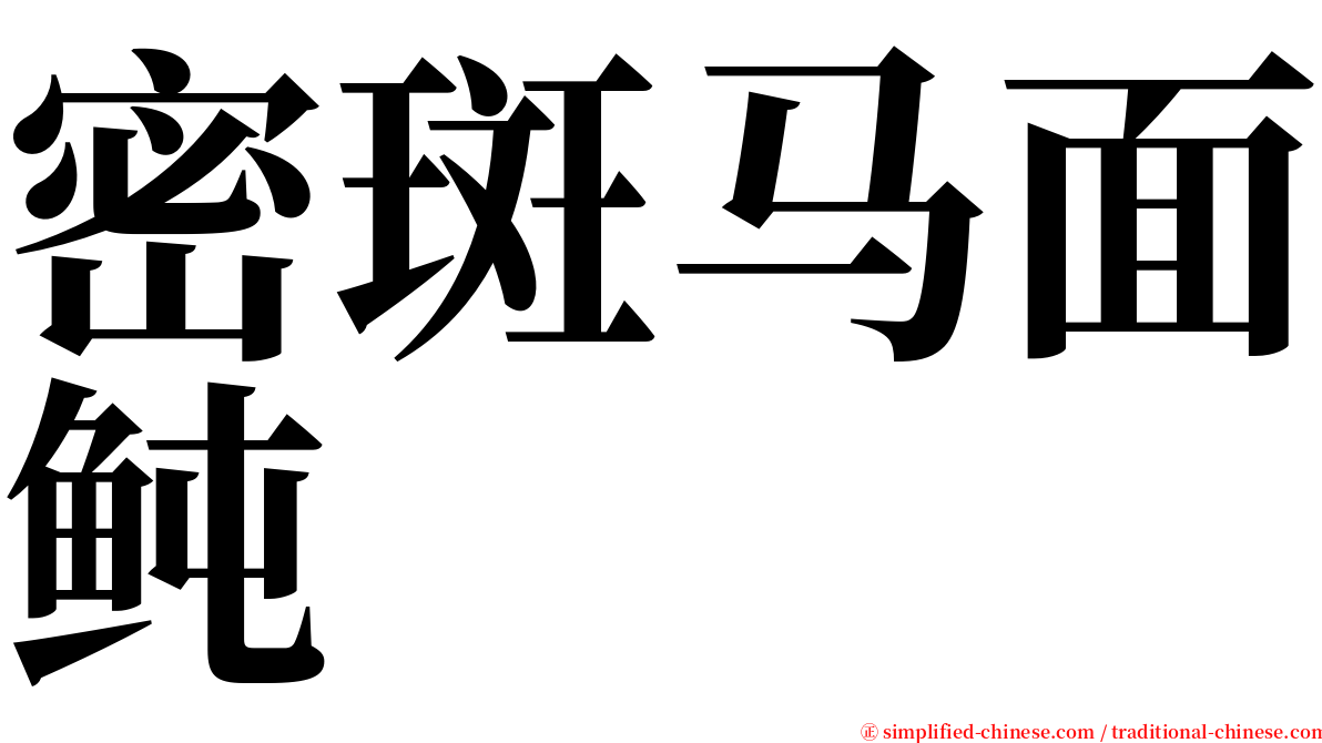 密斑马面鲀 serif font