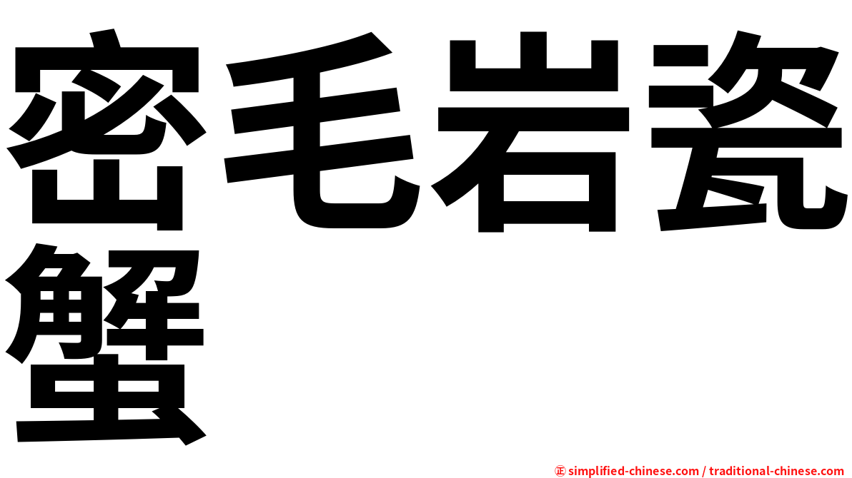 密毛岩瓷蟹