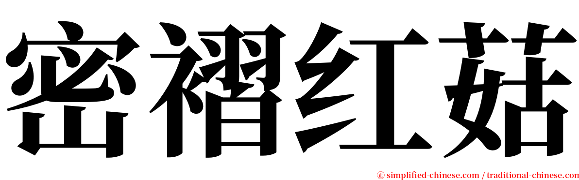 密褶红菇 serif font
