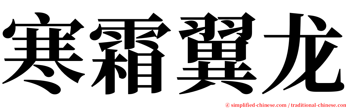 寒霜翼龙 serif font