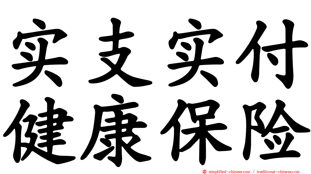 实支实付健康保险