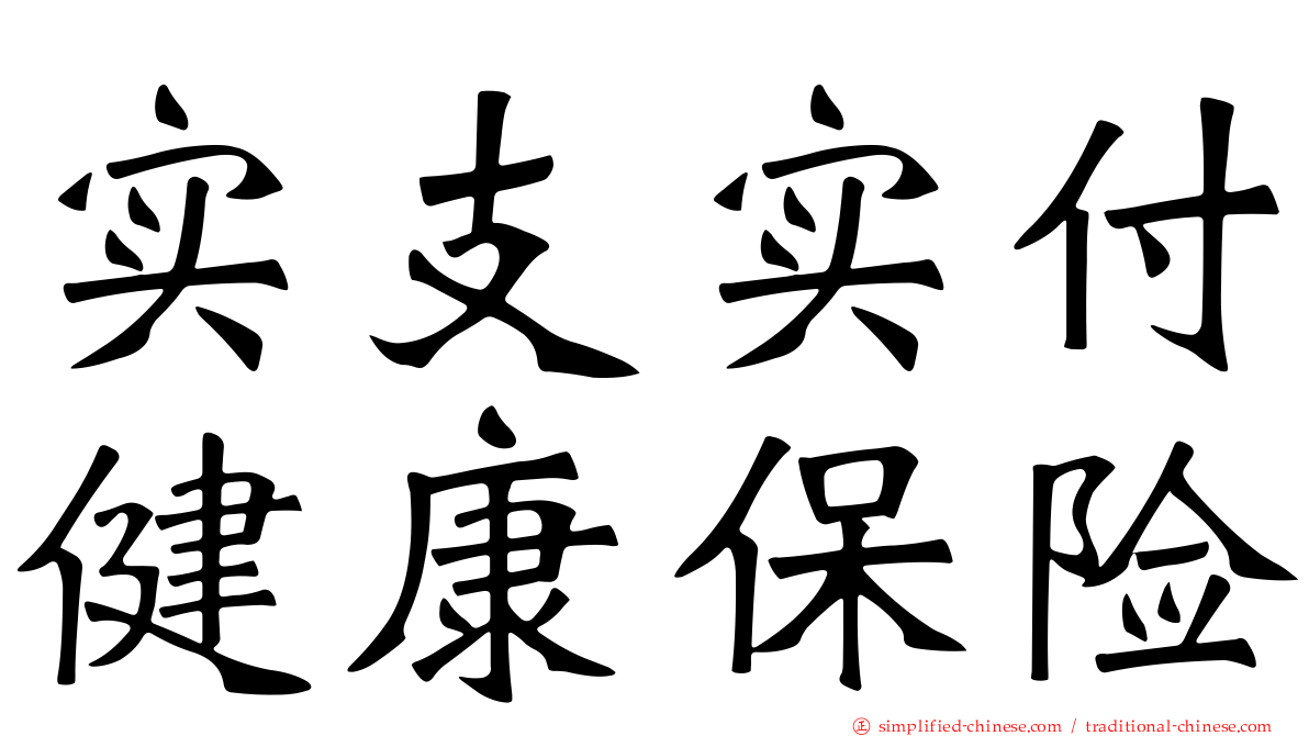 实支实付健康保险
