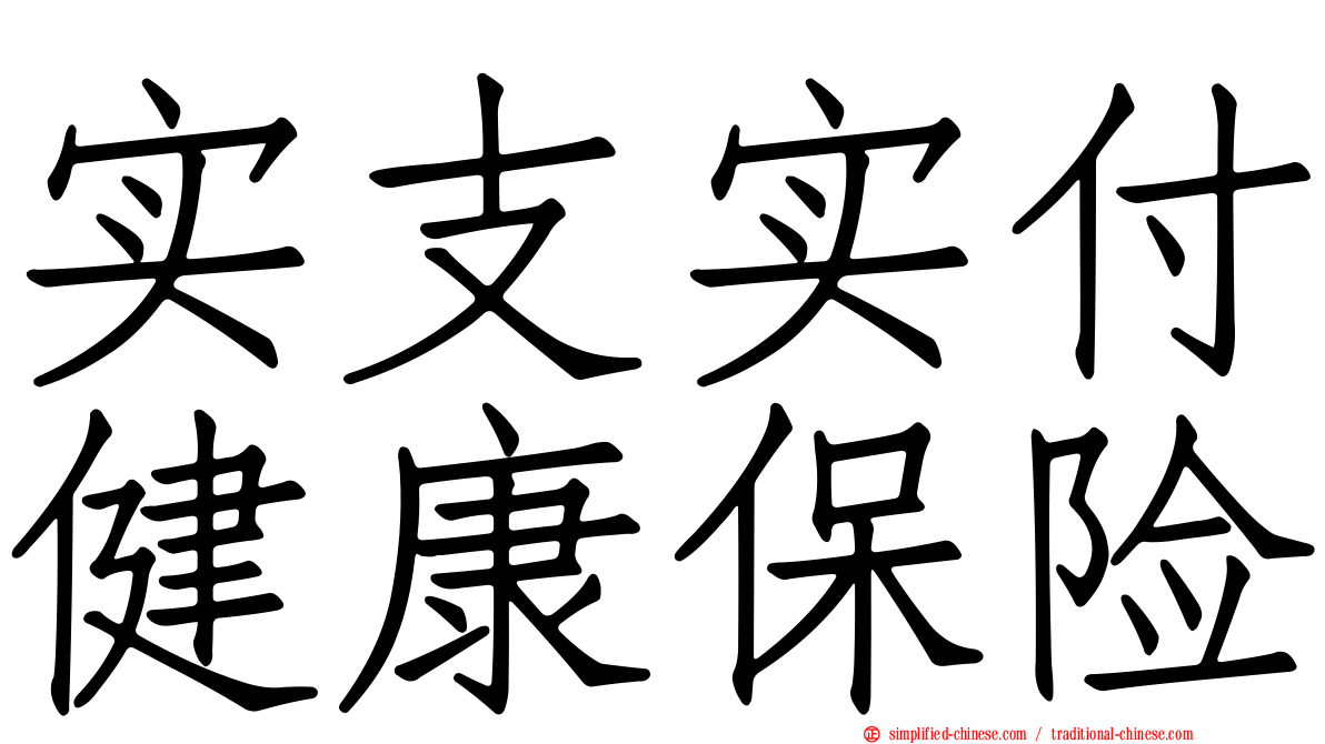 实支实付健康保险