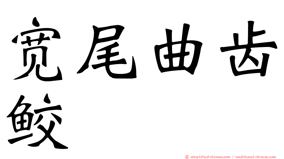 宽尾曲齿鲛