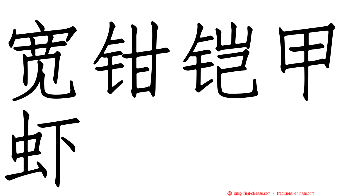 宽钳铠甲虾