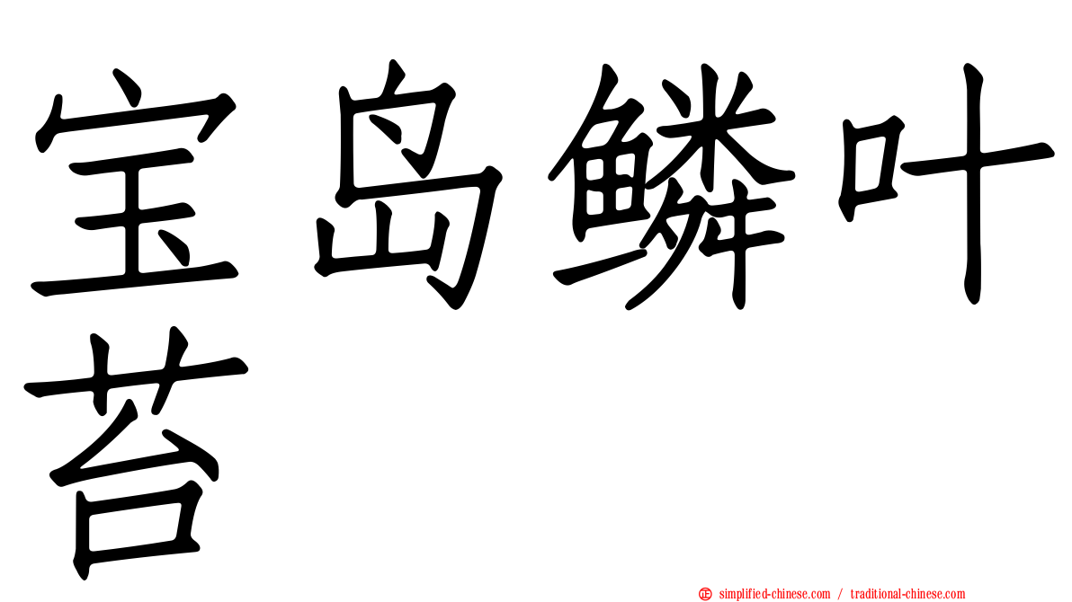 宝岛鳞叶苔