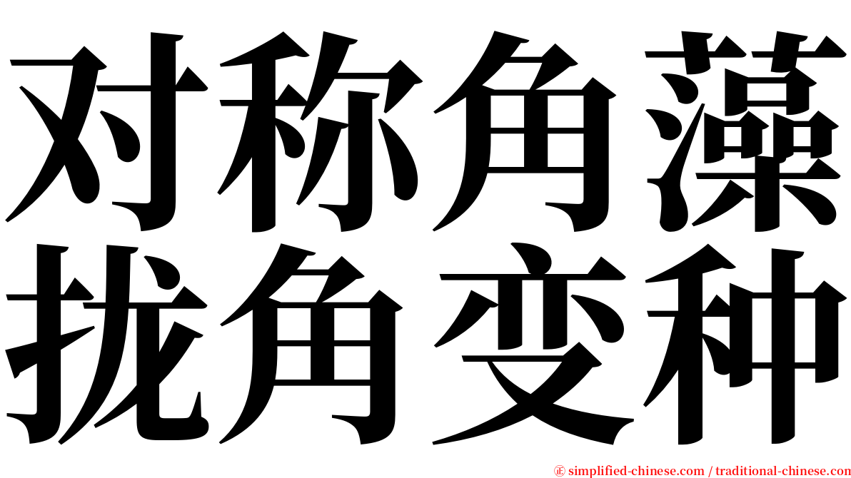 对称角藻拢角变种 serif font