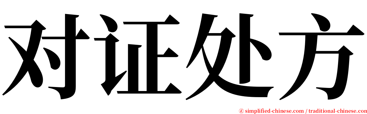 对证处方 serif font