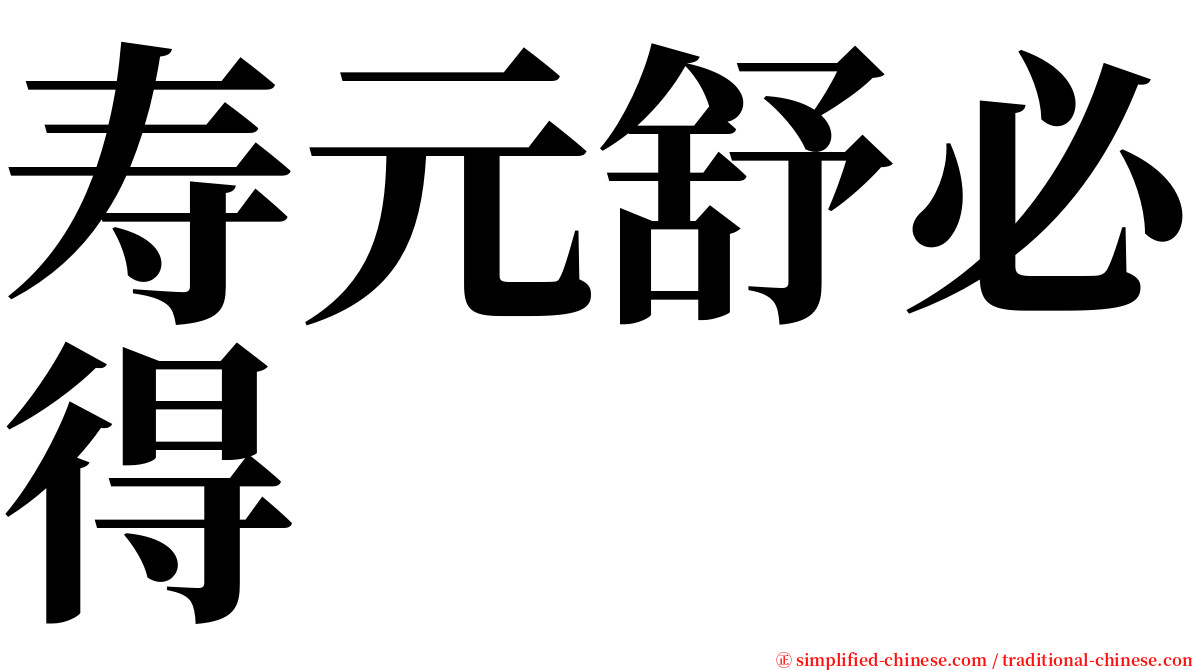寿元舒必得 serif font