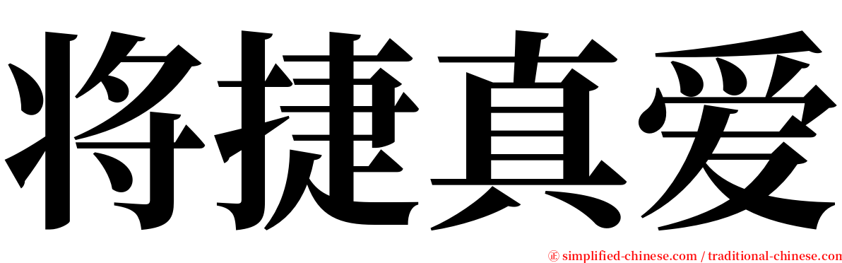 将捷真爱 serif font