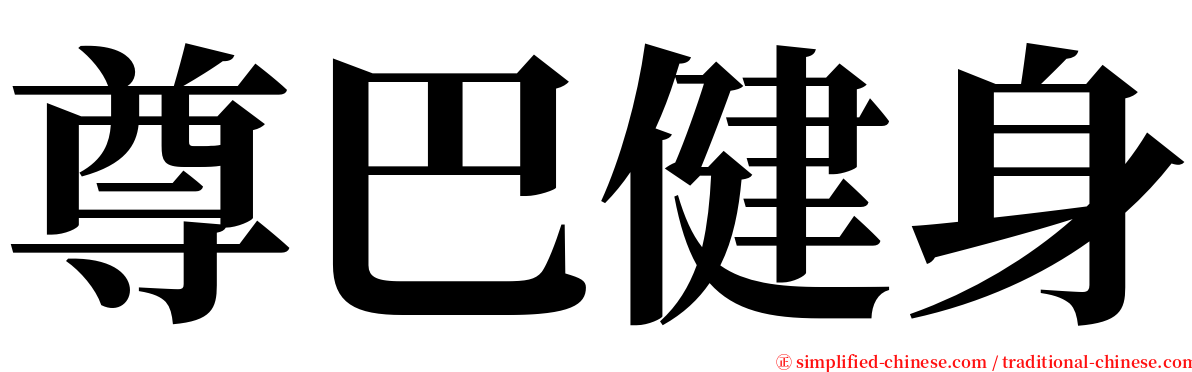 尊巴健身 serif font