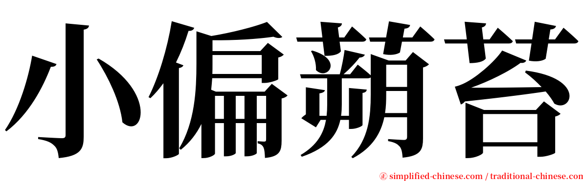 小偏蒴苔 serif font